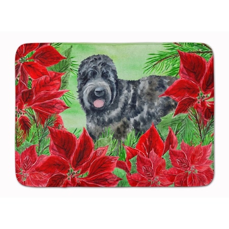 Carolines Treasures Black Russian Terrier Poinsettas Machine Washable Memory Foam Mat CK1325RUG